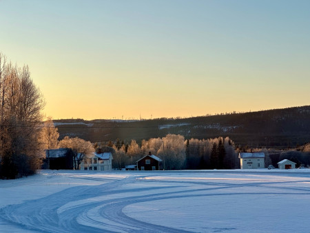 Utsikt från stugan vintertid